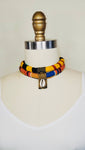 African Fabric Rope Choker Necklace - Kente